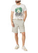 Thumbnail Short chino en coton kaki géométrique pourvu d'une coupe droite - Image 3
