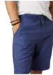 Thumbnail Short chino en coton marine uni pourvu de passants pour la ceinture - Image 4