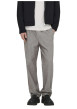 Thumbnail Pantalon en coton et lin mélangé taupe uni pourvu d'une coupe loose