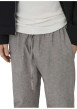Thumbnail Pantalon en coton et lin mélangé taupe uni pourvu d'une coupe loose - Image 4