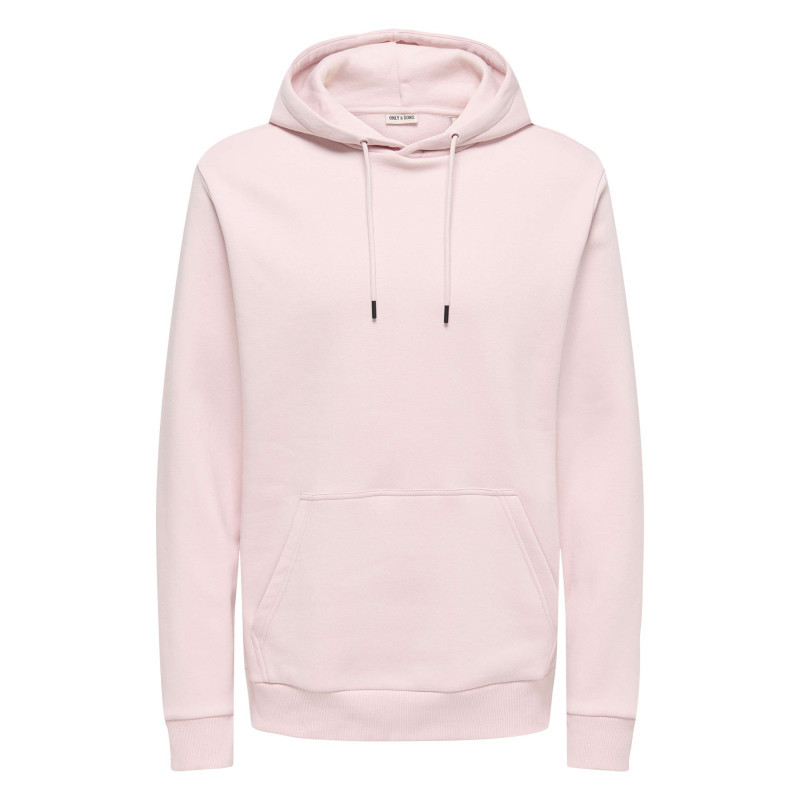 Only&sons - Sweat En Coton Mélangé Rose Uni Pourvu De Manches Longues Et D'une Coupe Droite - Rose