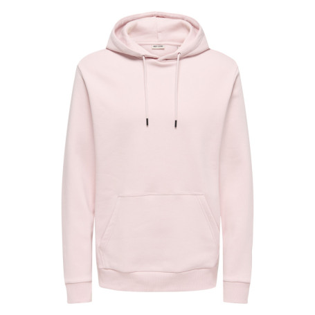 Sweat en coton mélangé rose uni pourvu de...