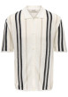 Thumbnail Chemise en coton mélangé blanche à rayures pourvu d'un col chemise