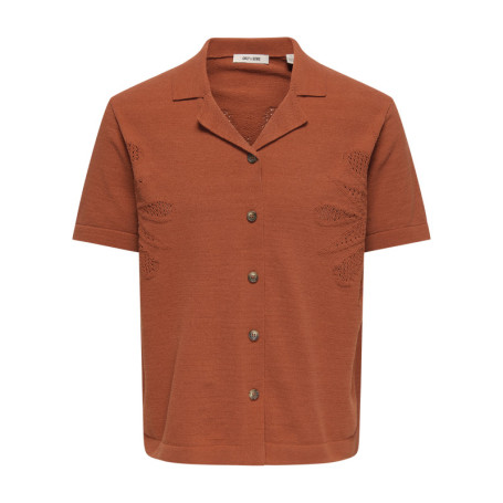 Chemise brique unie pourvue de manches courtes...