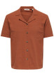 Thumbnail Chemise brique unie pourvue de manches courtes et d'une coupe droite