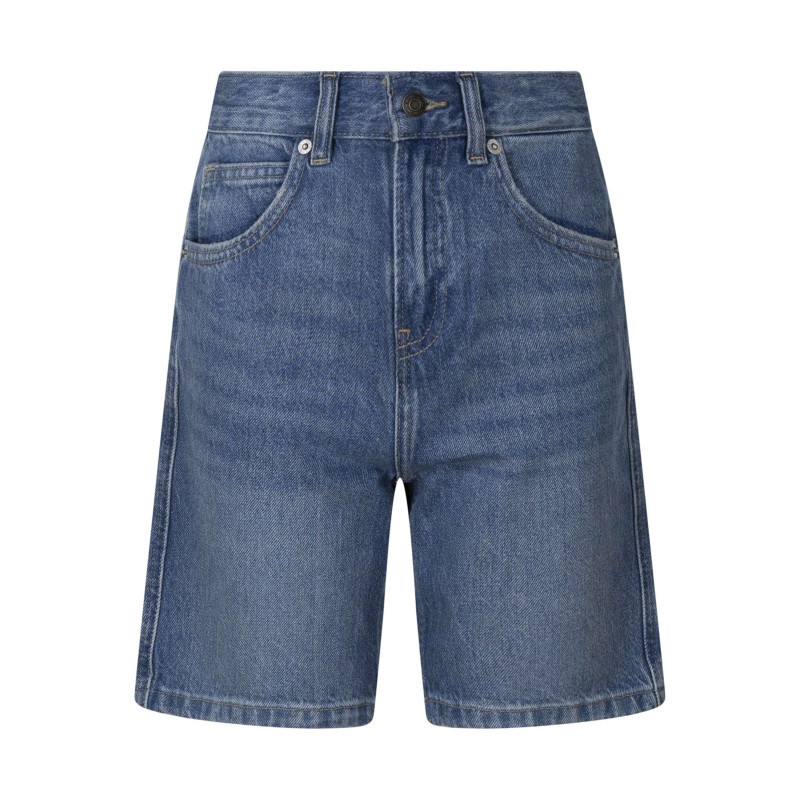 Teddy Smith - Short En Coton Bleu à Coupe Droite Pourvu D'une Maille Aspect Délavé - Bleu