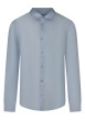 Thumbnail Chemise en lin bleu clair unie avec une coupe droite et un col français