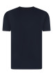 Thumbnail T-shirt en coton bleu foncé à coupe droite pourvu d'un col v - Image 2