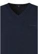 Thumbnail T-shirt en coton bleu foncé à coupe droite pourvu d'un col v - Image 3