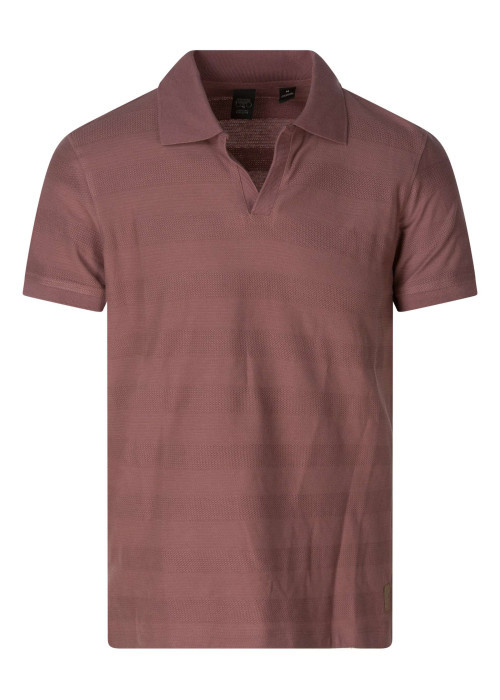 Polo en coton corail uni avec une coupe droite et un col polo