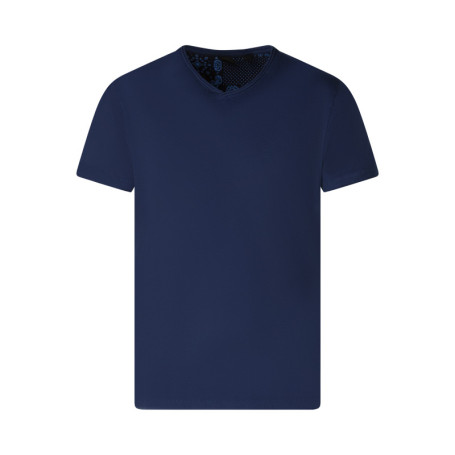 T-shirt en coton marine uni avec une coupe...