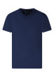 Thumbnail T-shirt en coton marine uni avec une coupe droite et un col v