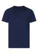 Thumbnail T-shirt en coton marine uni avec une coupe droite et un col v - Image 2