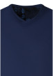 Thumbnail T-shirt en coton marine uni avec une coupe droite et un col v - Image 3