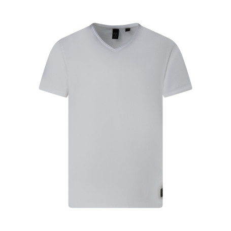 T-shirt en coton blanc uni avec une coupe...