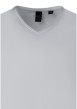 Thumbnail T-shirt en coton blanc uni avec une coupe droite et un col v - Image 3