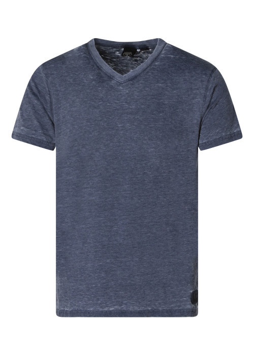 T-shirt marine uni pourvu d'un col v et des...