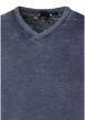 Thumbnail T-shirt marine uni pourvu d'un col v et des manches courtes - Image 3