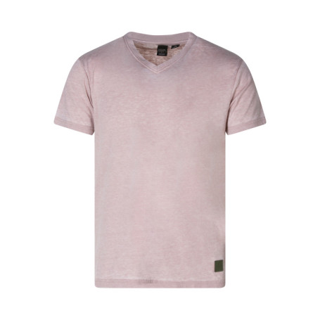 T-shirt saumon uni pourvu d'un col v et des...