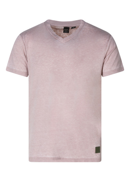 T-shirt saumon uni pourvu d'un col v et des...