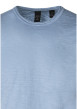 Thumbnail T-shirt en coton bleu uni pourvu d'une coupe droite et d'un col rond - Image 3