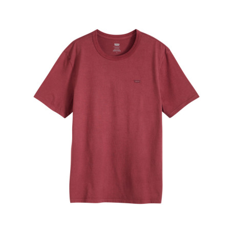 T-shirt en coton bordeaux à coupe droite pourvu...