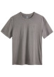 Thumbnail T-shirt en coton gris à coupe droite pourvu du logo de la marque
