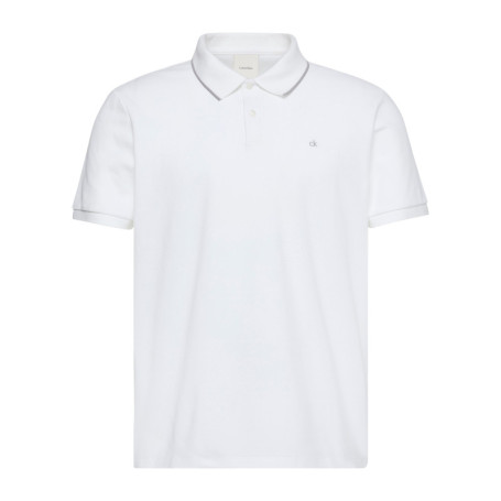 Polo en coton blanc à coupe droite pourvu d'un...