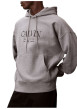 Thumbnail Sweat en coton gris à coupe droite pourvu d'un col à capuche - Image 5