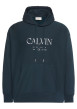 Thumbnail Sweat en coton marine à coupe droite pourvu d'un col à capuche