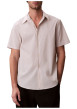 Thumbnail Chemise à rayures verticales en coton beige pourvue d'un col à revers - Image 2