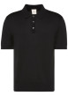 Thumbnail Polo en coton noir à coupe droite pourvu d'un col à revers boutonné