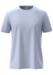 Thumbnail T-shirt en coton ciel à coupe droite pourvu d'un col rond en maille piquée