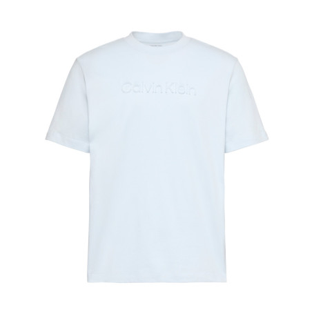 T-shirt en coton ciel à coupe droite pourvu...