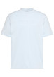 Thumbnail T-shirt en coton ciel à coupe droite pourvu d'un col rond ras de cou