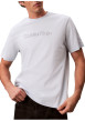 Thumbnail T-shirt en coton ciel à coupe droite pourvu d'un col rond ras de cou - Image 2