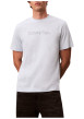 Thumbnail T-shirt en coton ciel à coupe droite pourvu d'un col rond ras de cou - Image 4
