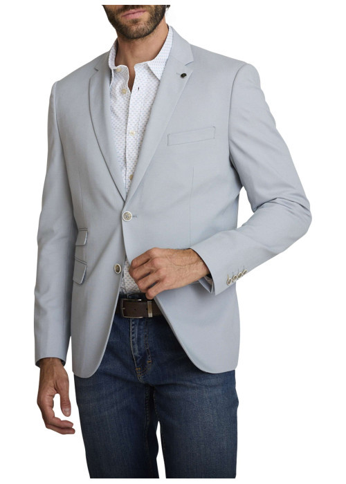 Blazer gris clair à coupe ajustée pourvu d'un...
