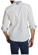 Thumbnail Chemise en coton et lin mélangés blanche ornée d'un motif à rayures - Image 2