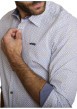 Thumbnail Chemise en coton bleue à coupe droite ornée d'un motifs géométrique - Image 4