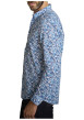 Thumbnail Chemise en coton bleue à coupe droite ornée d'un motif végétal - Image 3