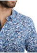 Thumbnail Chemise en coton bleue à coupe droite ornée d'un motif végétal - Image 4