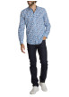 Thumbnail Chemise en coton bleue à coupe droite ornée d'un motif végétal - Image 6
