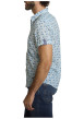 Thumbnail Chemise en coton ciel à coupe droite ornée d'un motif floral tricolore - Image 4