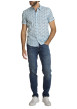 Thumbnail Chemise en coton ciel à coupe droite ornée d'un motif floral tricolore - Image 5