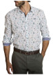 Thumbnail Chemise en coton blanche à coupe droite ornée d'un motif végétal - Image 5
