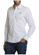 Thumbnail Chemise en coton blanche à coupe droite ornée d'un motif abstrait