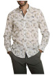 Thumbnail Chemise en coton beige à coupe droite ornée d'un motif géométrique