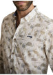 Thumbnail Chemise en coton beige à coupe droite ornée d'un motif géométrique - Image 4