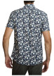 Thumbnail Chemise en coton marine à coupe droite ornée d'un motif végétal - Image 2